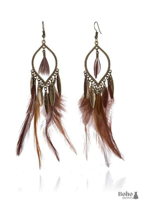 Boho Earrings Light Feathers Joanna
