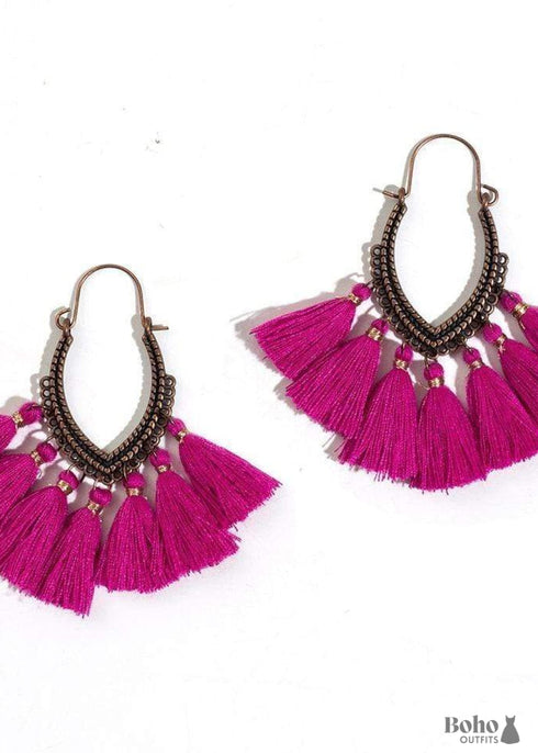 Boho Earrings Pompoms Lena
