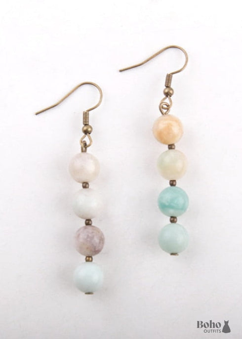 Pendientes bohemios, pendientes colgantes RH, 3 bolas