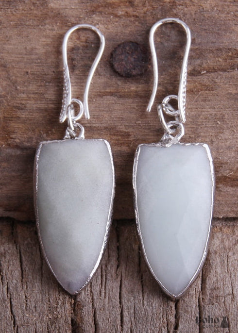 Boho Earrings, RH Dangle Earrings, Black Amazonite