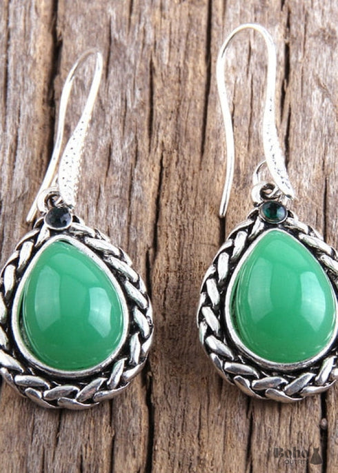 Pendientes bohemios, pendientes colgantes RH, plata negra