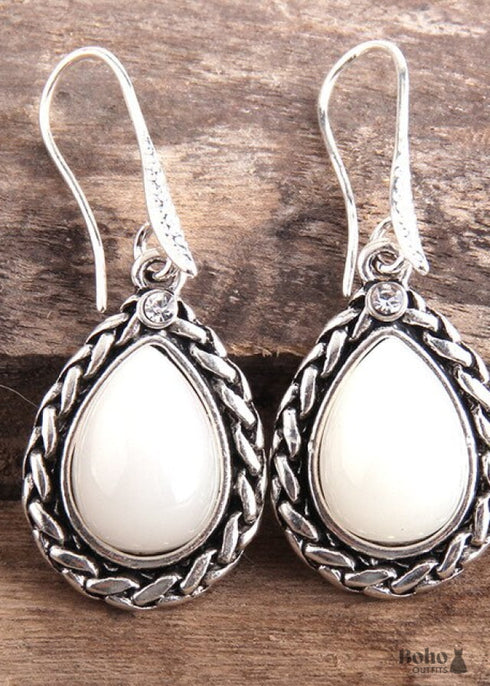 Pendientes bohemios, pendientes colgantes RH, plata negra