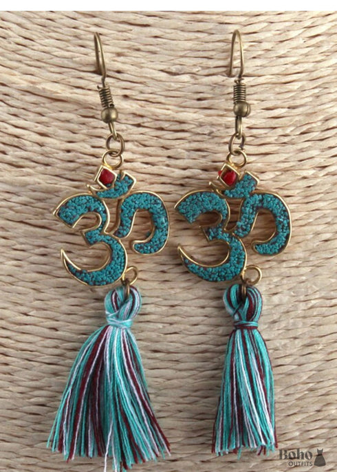 Pendientes bohemios, pendientes colgantes RH, Blue Ohm Yoga