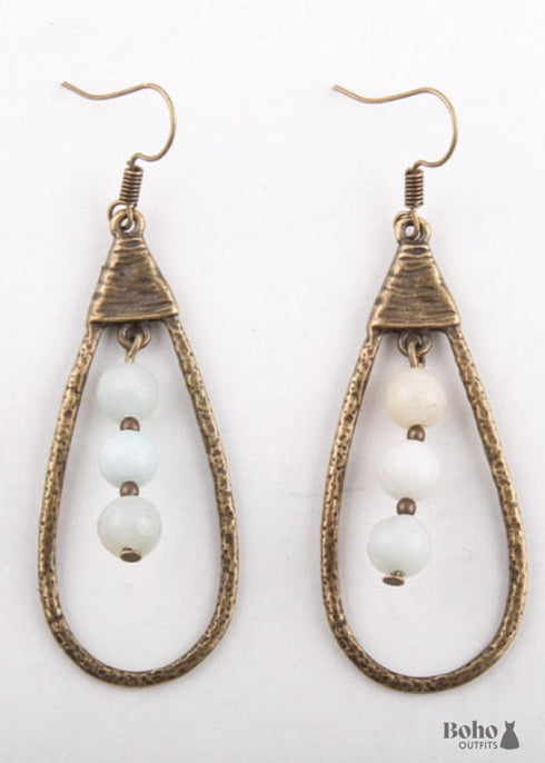 Pendientes bohemios, pendientes colgantes RH, pendientes de aro con gota