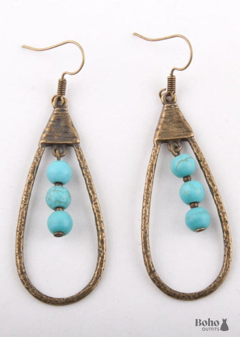 Pendientes bohemios, pendientes colgantes RH, pendientes de aro con gota
