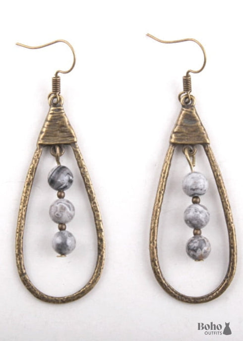 Pendientes bohemios, pendientes colgantes RH, pendientes de aro con gota