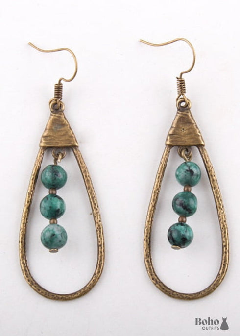 Pendientes bohemios, pendientes colgantes RH, pendientes de aro con gota