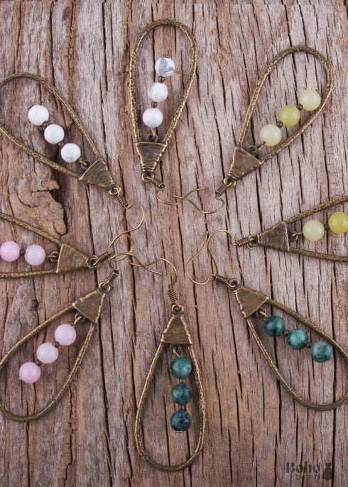 Pendientes bohemios, pendientes colgantes RH, pendientes de aro con gota