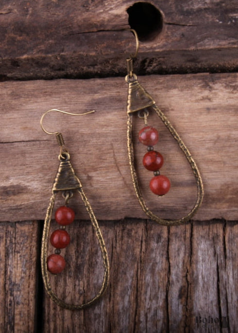 Pendientes bohemios, pendientes colgantes RH, pendientes de aro con gota