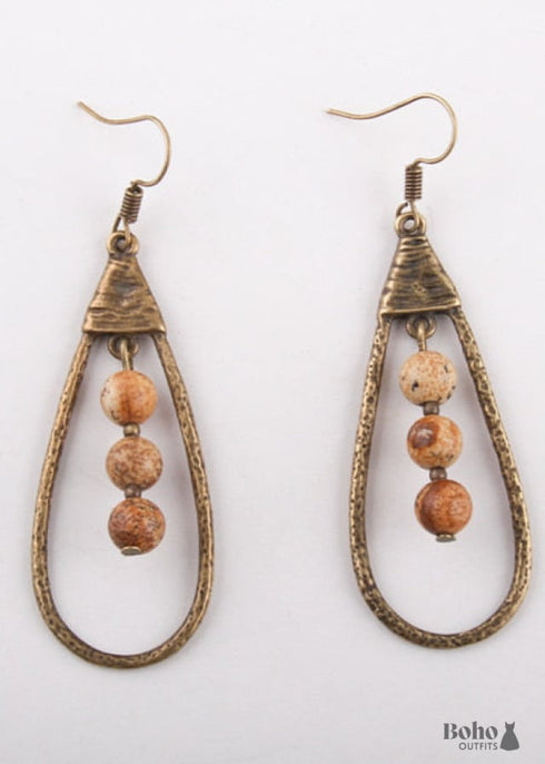 Pendientes bohemios, pendientes colgantes RH, pendientes de aro con gota