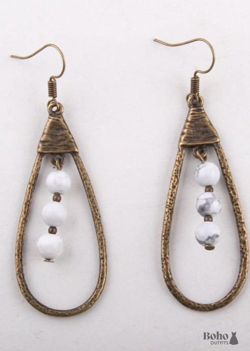 Pendientes bohemios, pendientes colgantes RH, pendientes de aro con gota