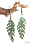 Boho Earrings, RH Dangle Earrings, Feather & Leaf