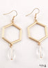 Pendientes bohemios, pendientes colgantes RH, bucle hexagonal