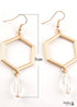 Pendientes bohemios, pendientes colgantes RH, bucle hexagonal
