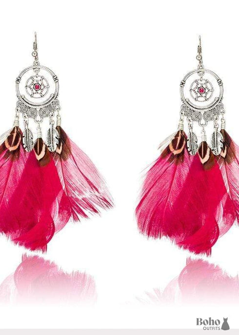 Boho Earrings Three Light Feathers Hayden
