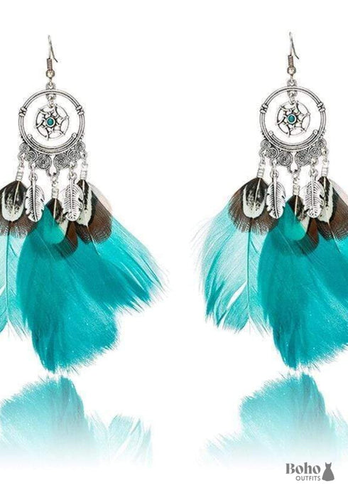 Boho Earrings Three Light Feathers Hayden