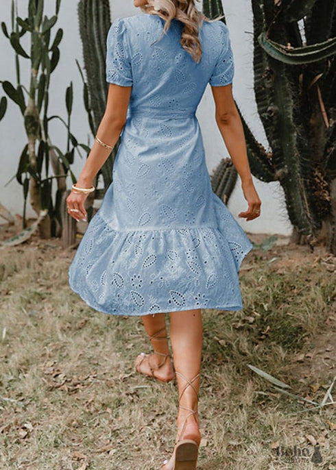 Boho Embroidered Midi Dress Helen