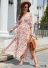 Boho Floral Slit Waist Dress Seaside Vacation Ava