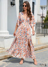 Vestido bohemio floral con abertura en la cintura para vacaciones en la playa Ava