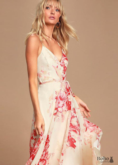 Boho Floral Wrap Summer Dress Nyra