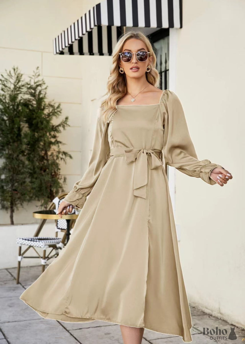 boho dresses casual French Elegant Spring Summer Dress Olivia – Boho Dress Official Color:BLACK-7oz Black Ruffled Appliqued Flower rehearsal-dinner