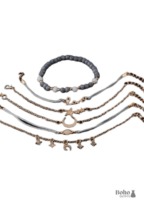 Conjunto de pulseras bohemias doradas Celeste Laura