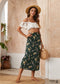 Boho Green Floral Skirt Clara