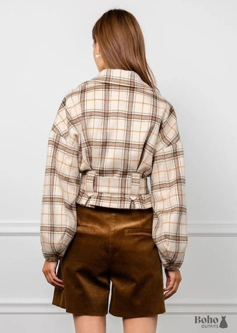 Chaqueta bohemia hippie de lana artificial