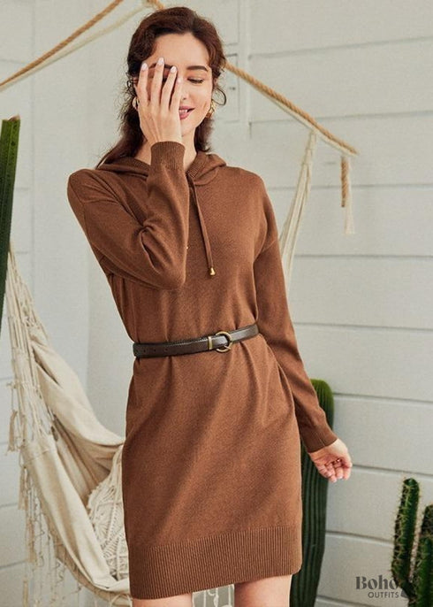 Boho Hooded Mini Dress Tina
