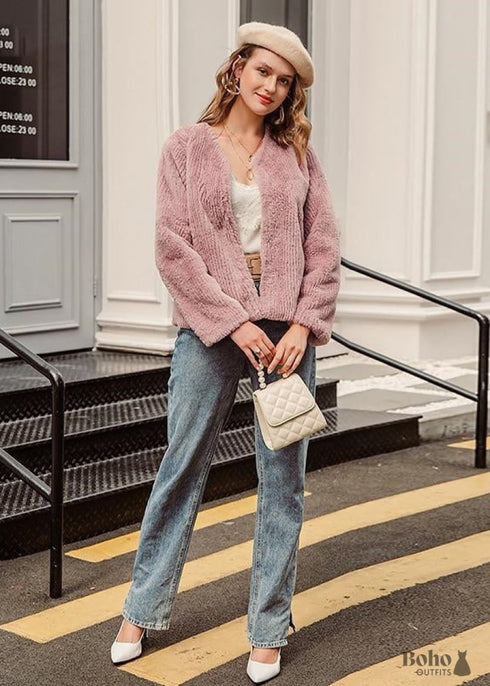 Chaqueta Boho Plaire Rosa Polvo