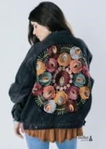 Chaqueta vaquera bohemia para mujer