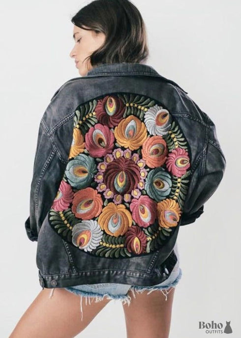 Chaqueta vaquera bohemia para mujer