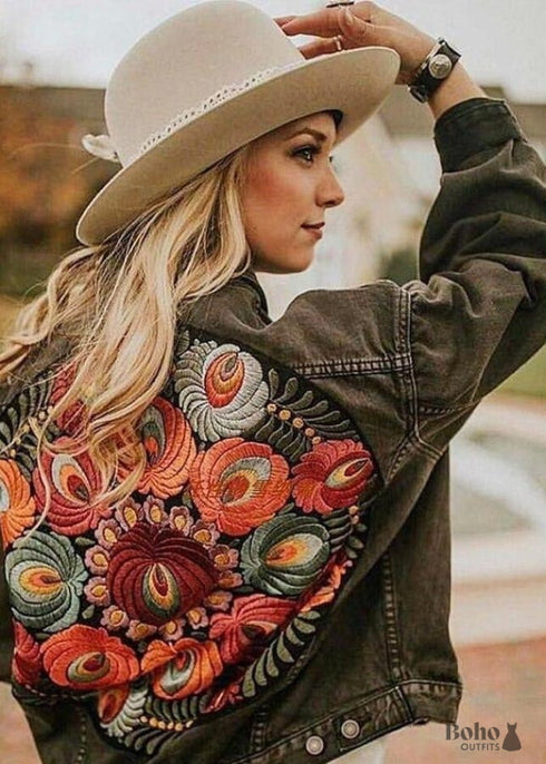 Chaqueta vaquera bohemia para mujer