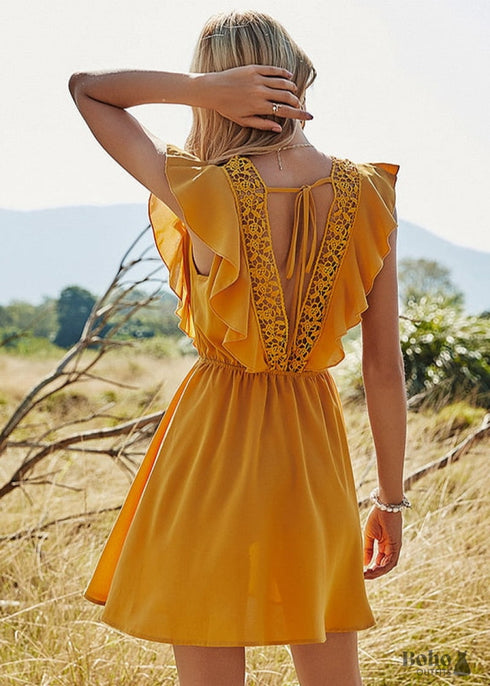 Boho Lace Mini Dress Pauline