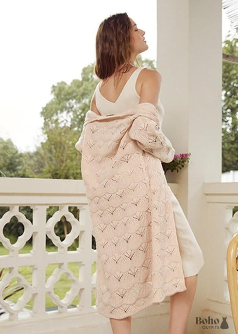 Chaleco largo de punto bohemio