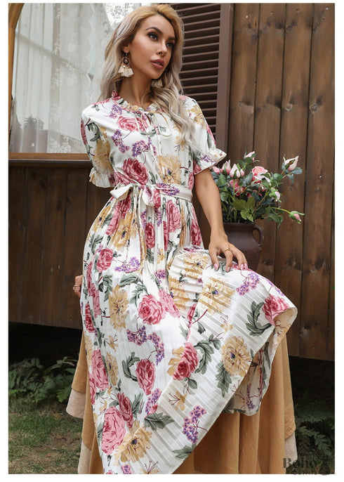 Boho Long Skirt Ruffle Design Maxi Dress Mia