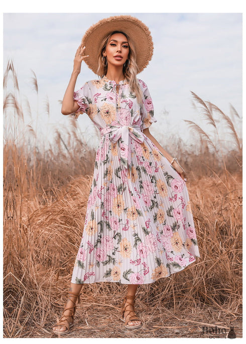 Boho Long Skirt Ruffle Design Maxi Dress Mia