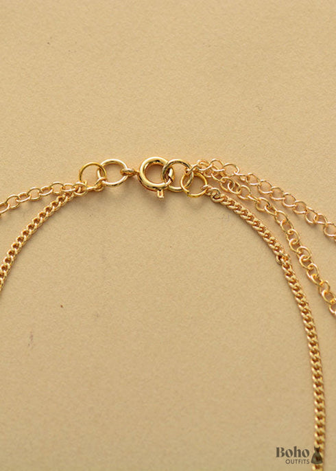 Boho Necklace, 2 Layers Lapis