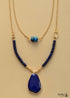 Boho Necklace, 2 Layers Lapis