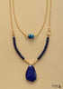 Boho Necklace, 2 Layers Lapis