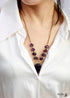 Boho Necklace, Amethysts Hexagonal Cone Pendant Necklace