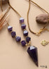 Boho Necklace, Amethysts Hexagonal Cone Pendant Necklace