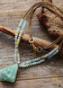 Collar bohemio, gargantilla de cuentas de amazonita Bijou