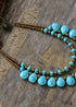 Boho Necklace, Blue Agate, Jasper and Seeds
