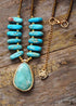Boho Necklace, Blue Amazonite, Seed Beads Jasper and Amazonite