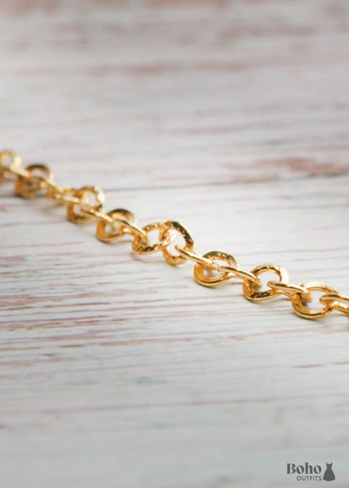 Collar bohemio con concha dorada hippie de colores azules