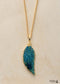 Boho Necklace, Blue Ocean Japser Leaf Pendant