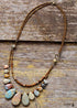 Boho Necklace, Brown Agate, Jasper and Seeds