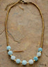 Collar bohemio, gargantilla, amazonita, cuentas de piedra natural