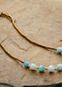 Collar bohemio, gargantilla, amazonita, cuentas de piedra natural